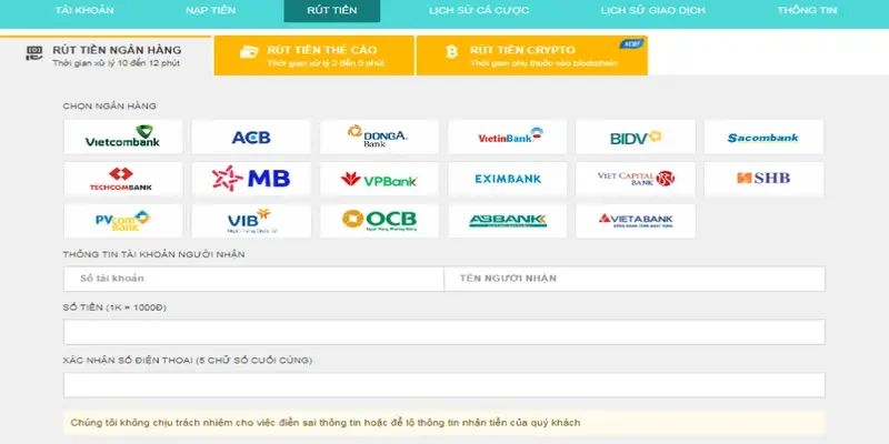 R&uacute;t tiền an to&agrave;n, nhanh ch&oacute;ng